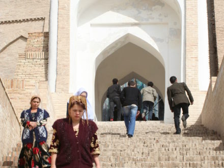 Treppe Shahizinda Samarkand Usbekistan Reise