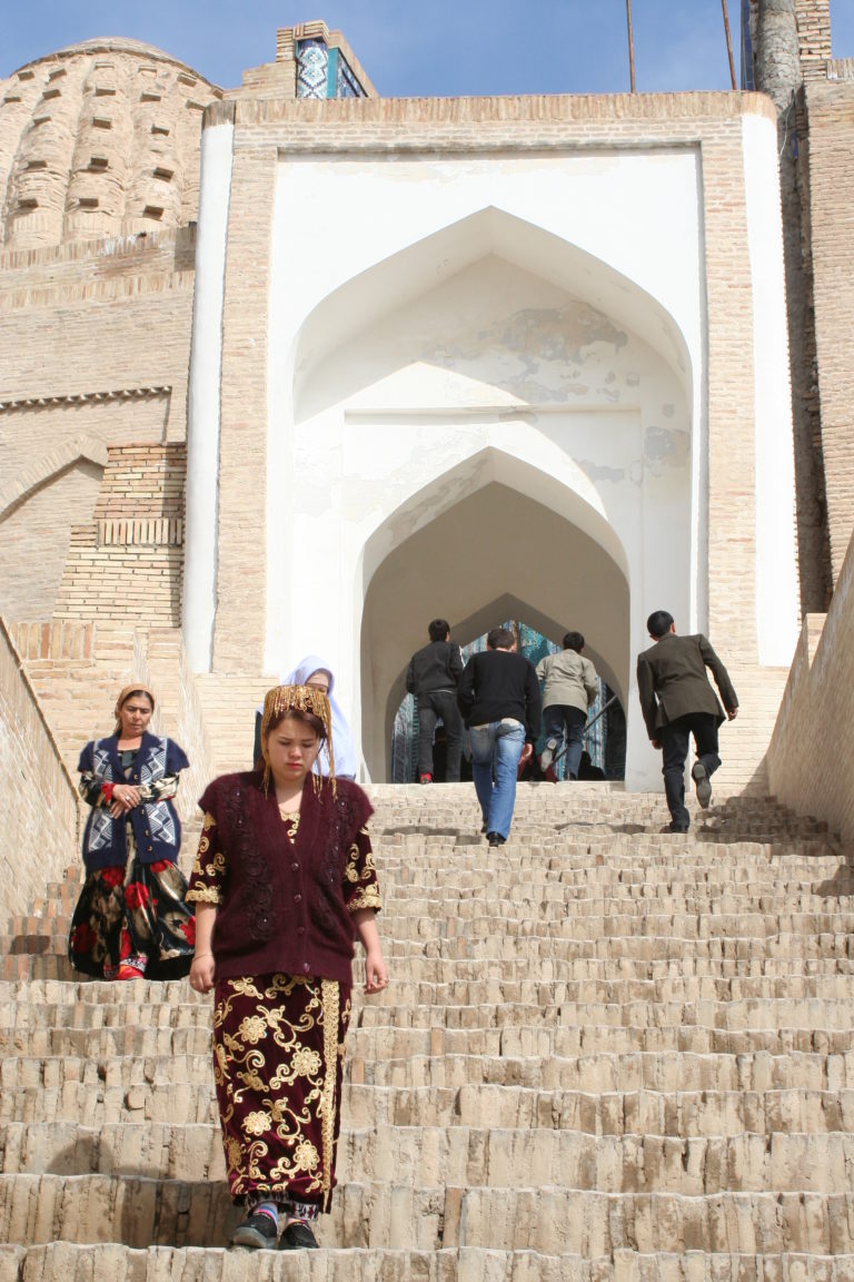 Treppe Shahizinda Samarkand Usbekistan Reise